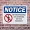 Signmission No Trespassing Or Loitering On This Property OSHA Notice Sign, Plastic, 14in W x 10in L, 2PK OS-2PACK-NS-P-1014-L-16209 - alternate 8